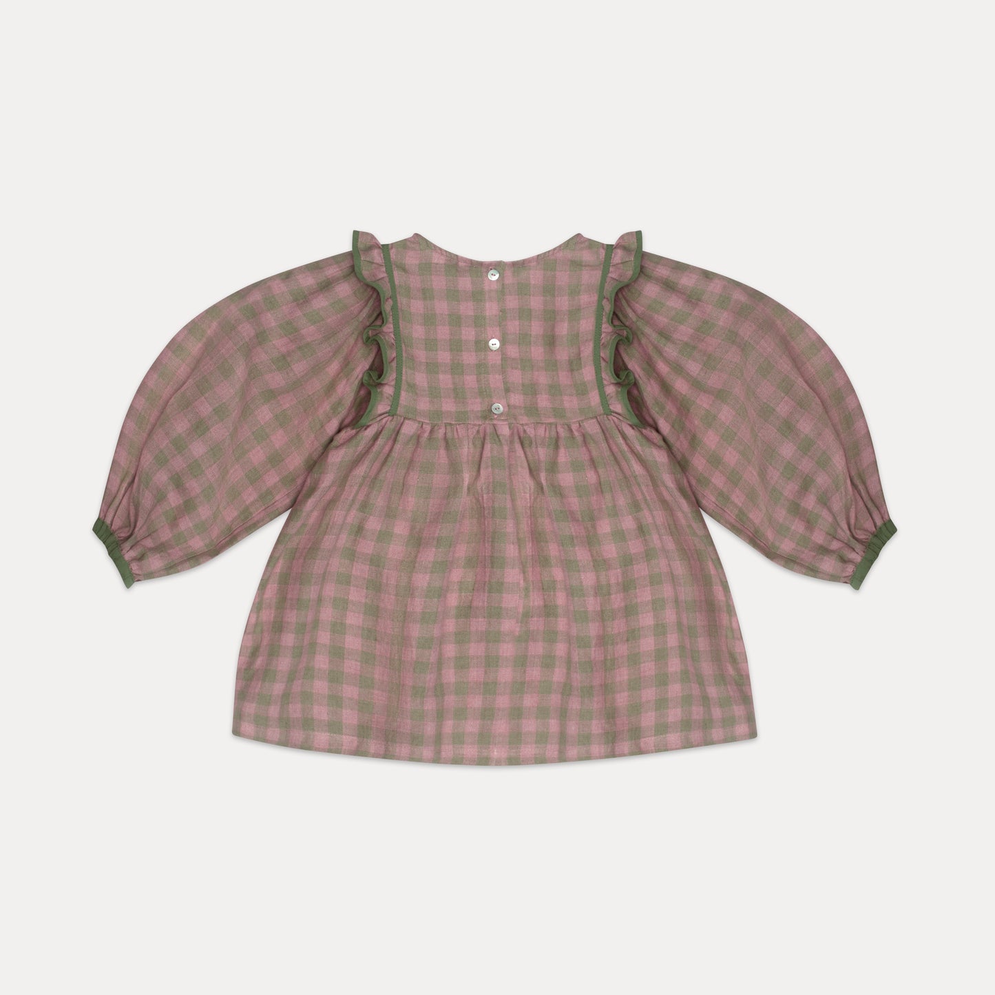 pat-a-cake dress | rose + olive check