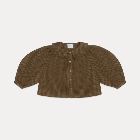 duck duck goose blouse | nut brown mini check