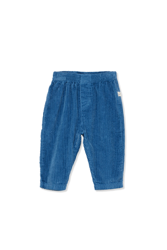 organic corduroy baby pants | blue