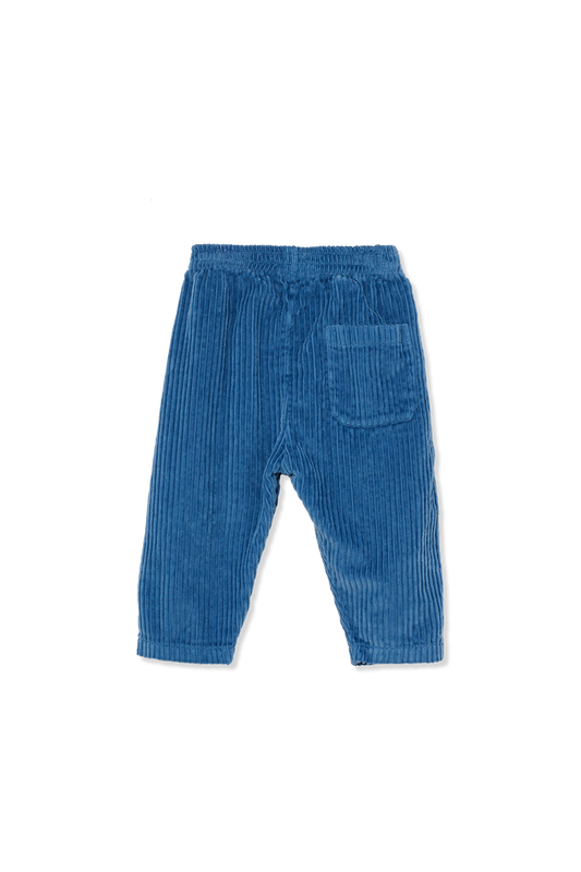 organic corduroy baby pants | blue