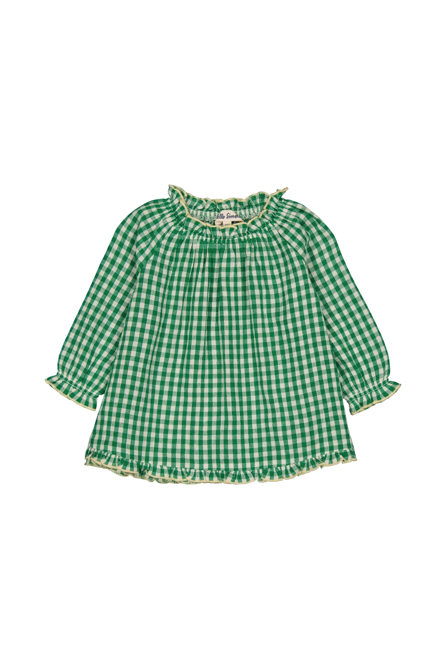 malou baby dress | green gingham