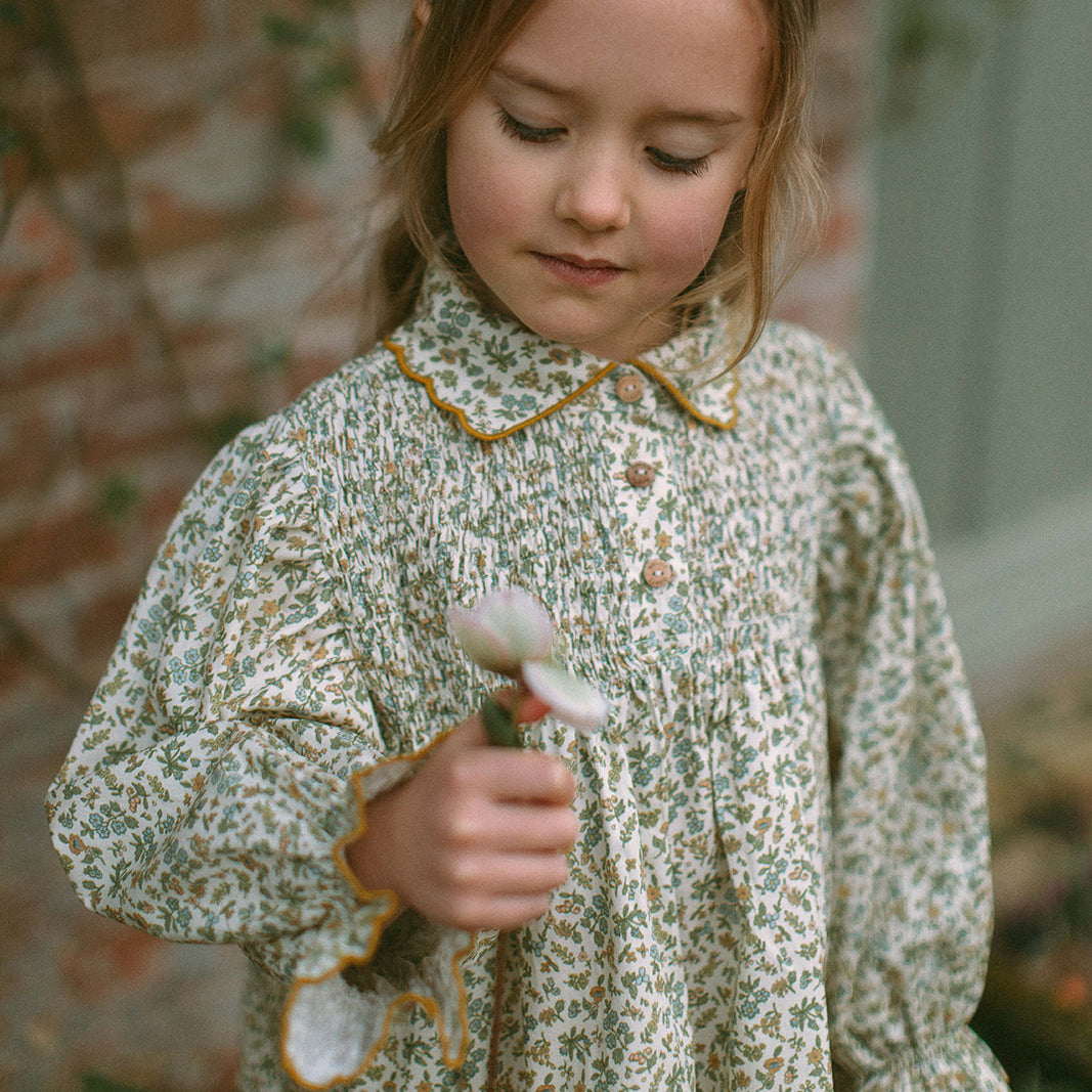 marco polo dress | oat busy wild floral