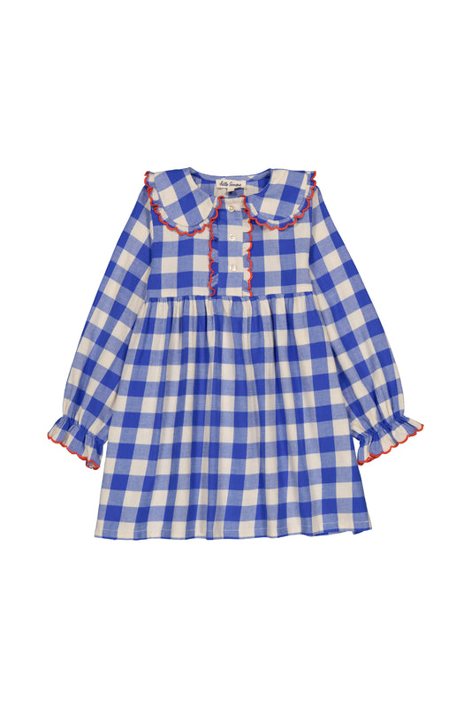 mina dress | blue check