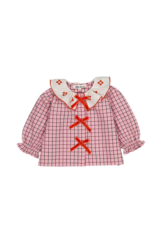 myrtille baby blouse | pink check