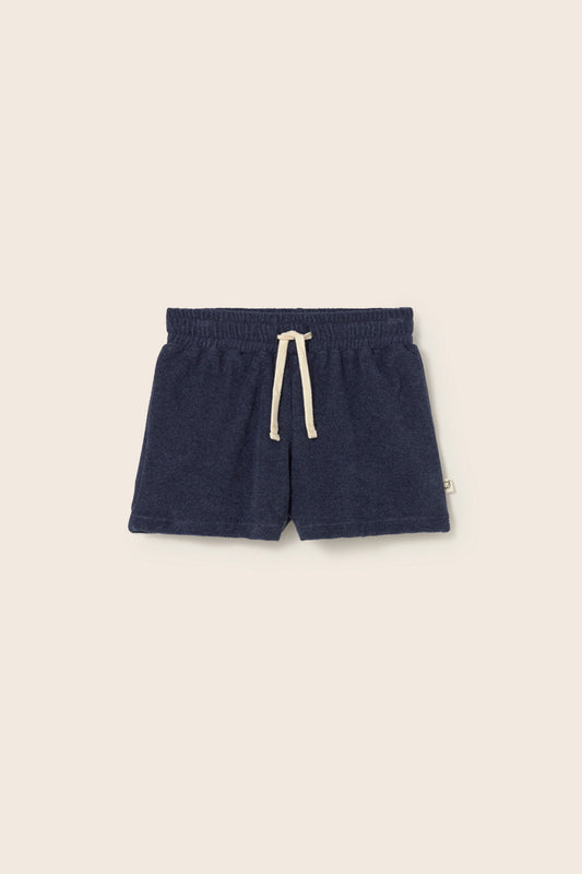 root terry shorts | blue melange