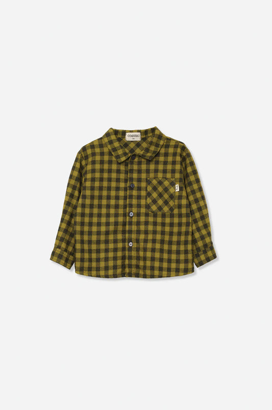 gingham baby shirt | green