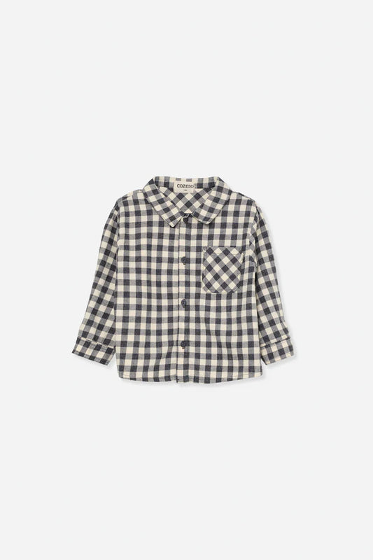 gingham baby shirt | ivory