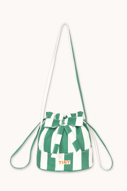 emerald stripes bucket bag