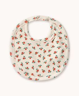 tiny roses rib bib | off white