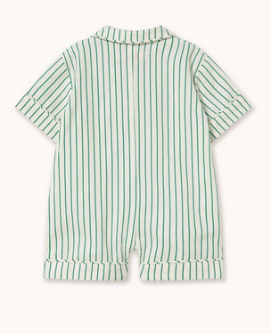 emerald stripes baby body | dark emerald