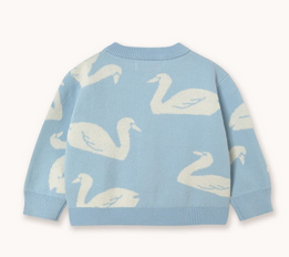 big swans baby cardigan | washed blue