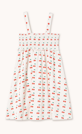 cherries strapped dress | off white