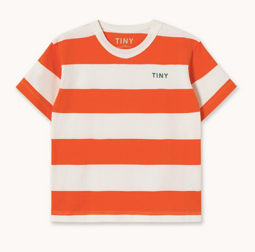 stripes knit tee | summer red