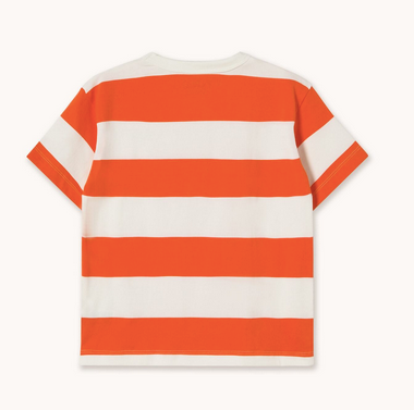 stripes knit tee | summer red