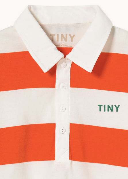 stripes knit polo tee | summer red