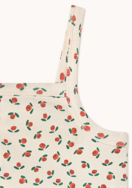 tiny roses rib tank | off white