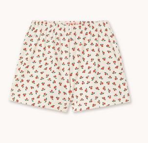 tiny roses rib shorts | off white