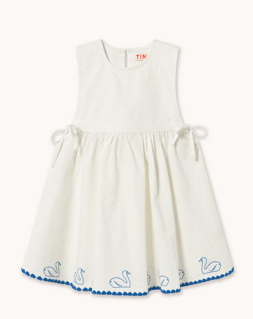 swam bow dress | off white