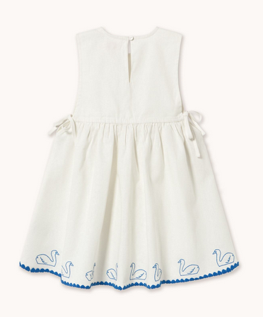 swam bow dress | off white