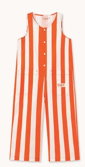 stripes twill one piece  | summer red