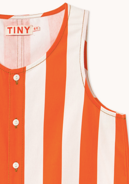 stripes twill one piece  | summer red