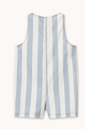 stripes twill one piece shorts  | washed blue
