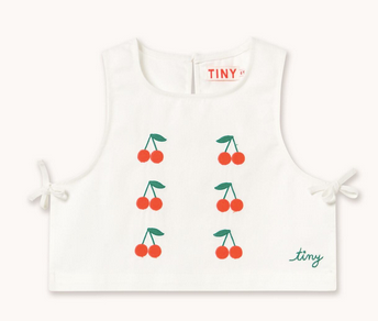 mini cherries twill top| off white