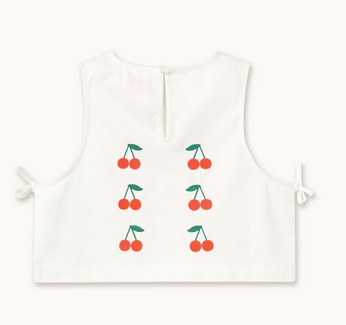 mini cherries twill top| off white