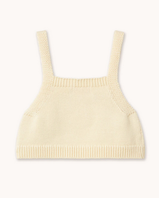 flowers knitted crop top | light cream