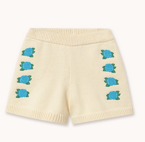 flowers knitted shorts | light cream