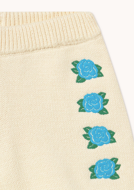 flowers knitted shorts | light cream