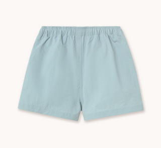 solid woven shorts | washed blue