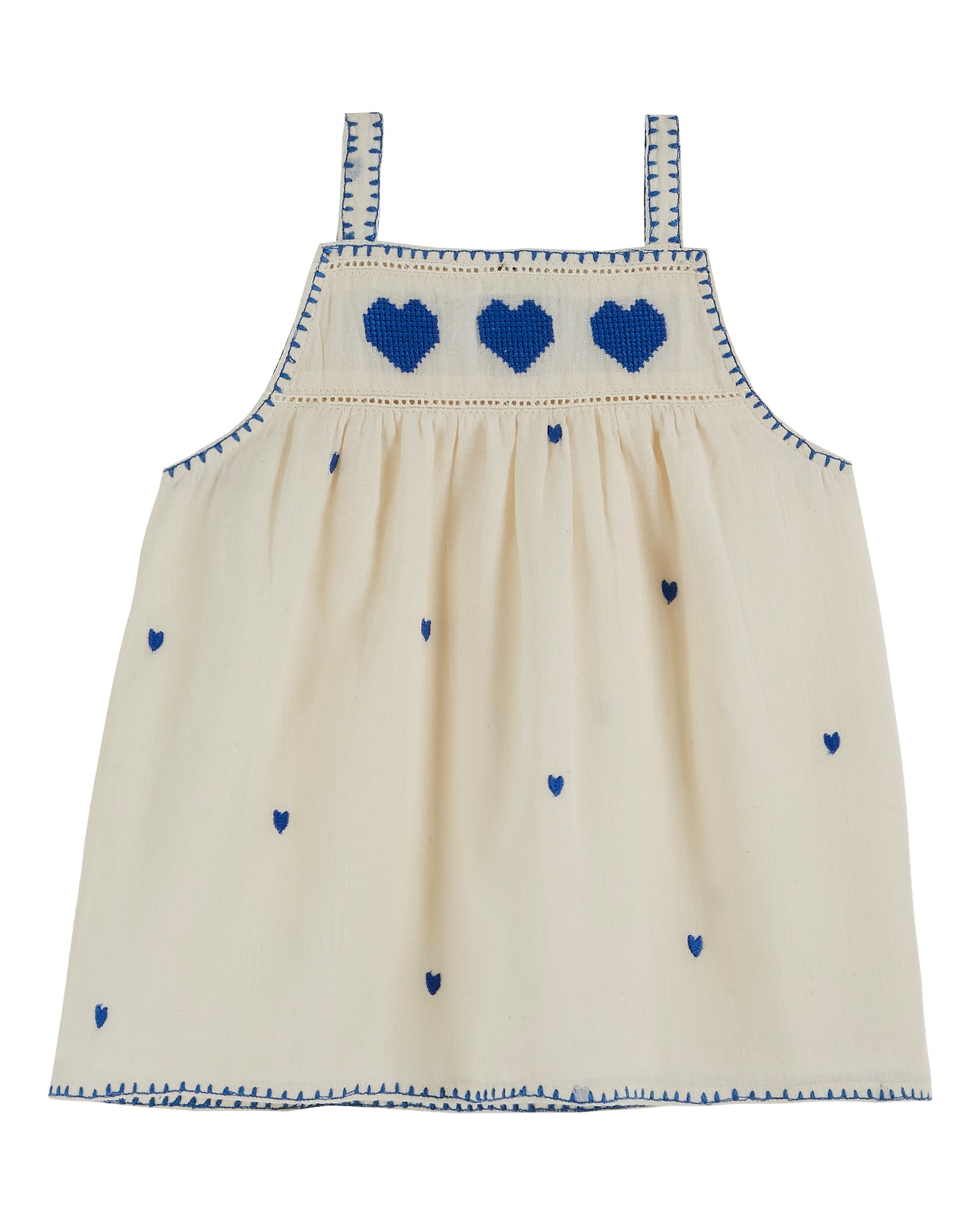 embroidered hearts dress