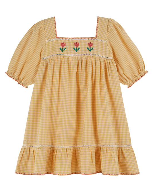 embroidered tulip dress