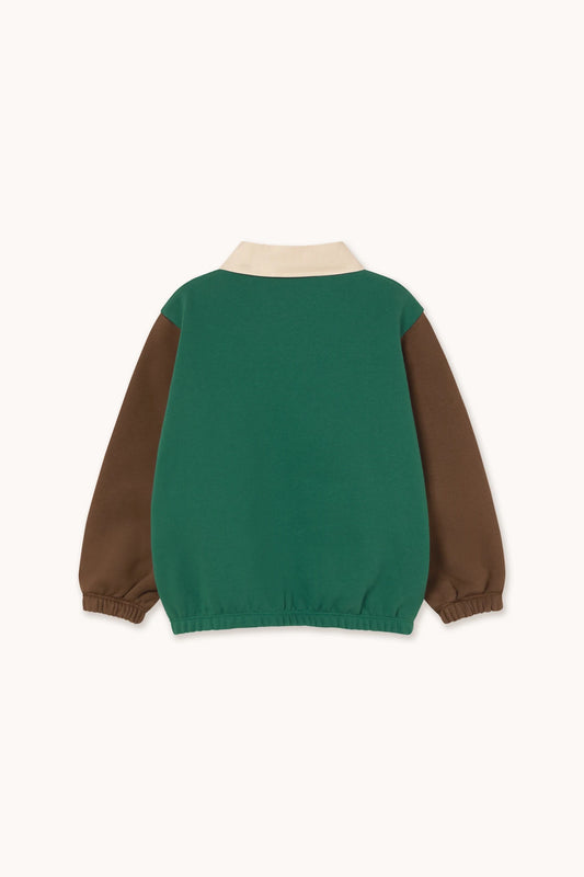 color block polo sleeve tee
