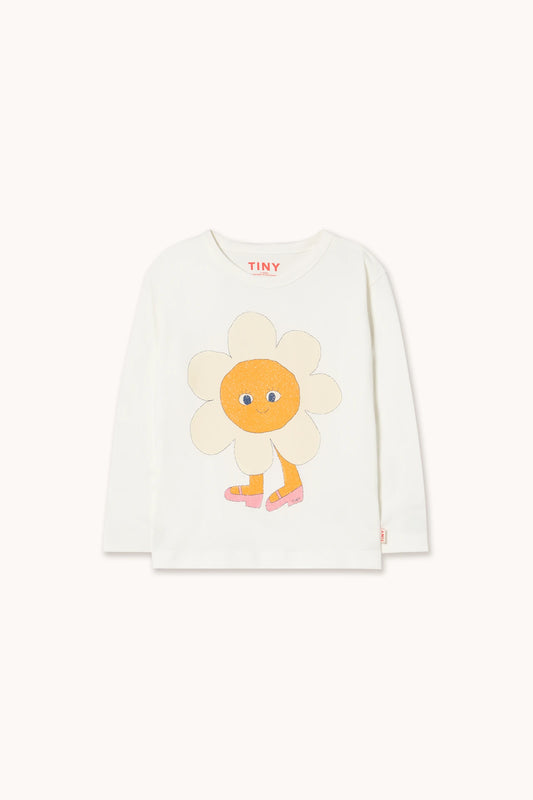 flower graphic sleeve tee