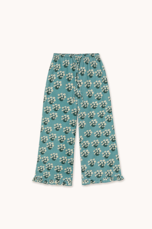 white bouquet frilled pant