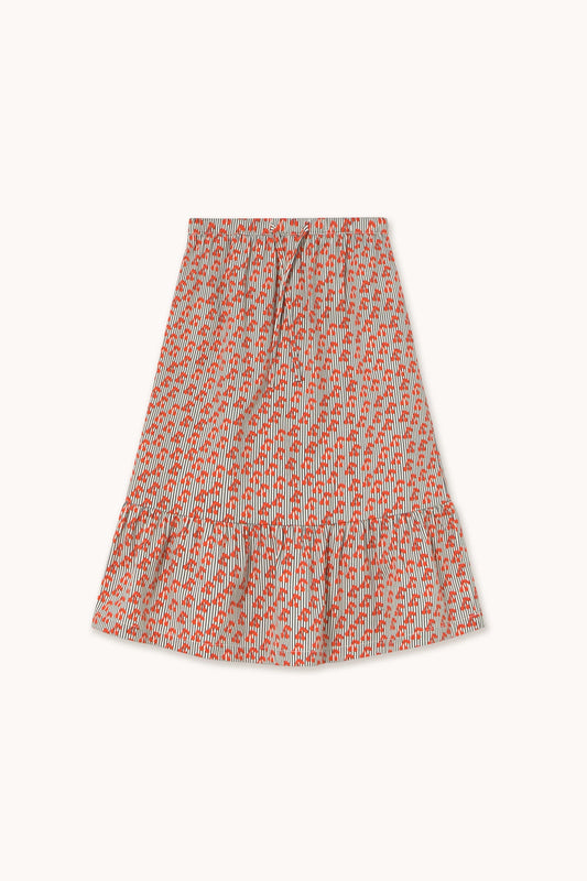 cherries woven long skirt