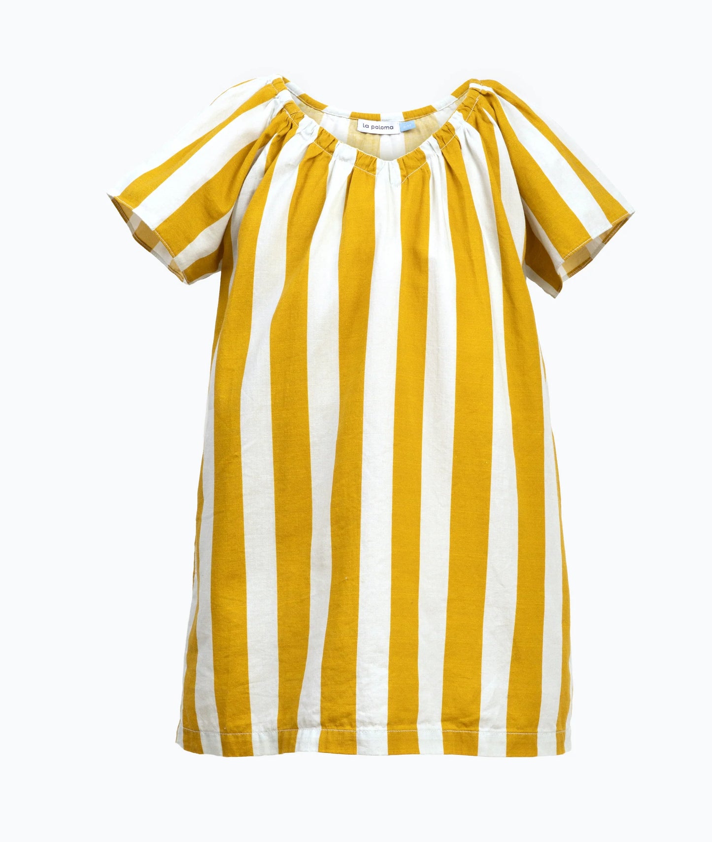 girl's mae cotton gauze house dress | golden stripe
