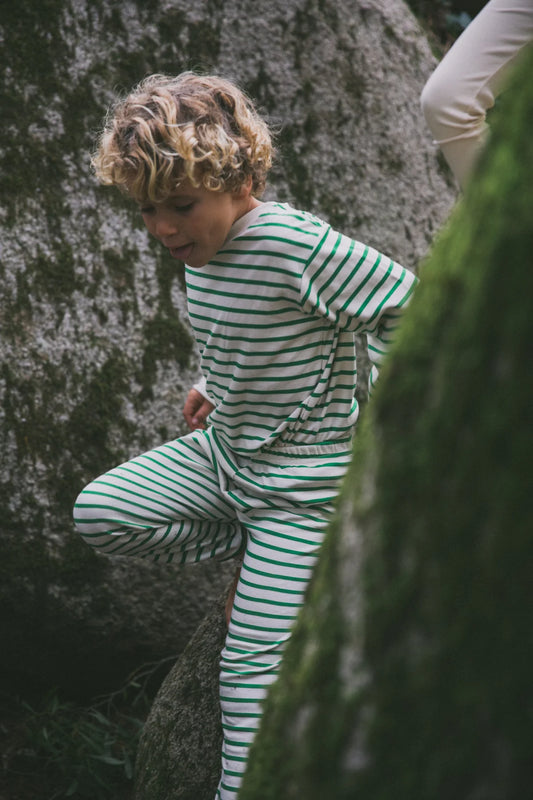 kids classic pj set | green breton