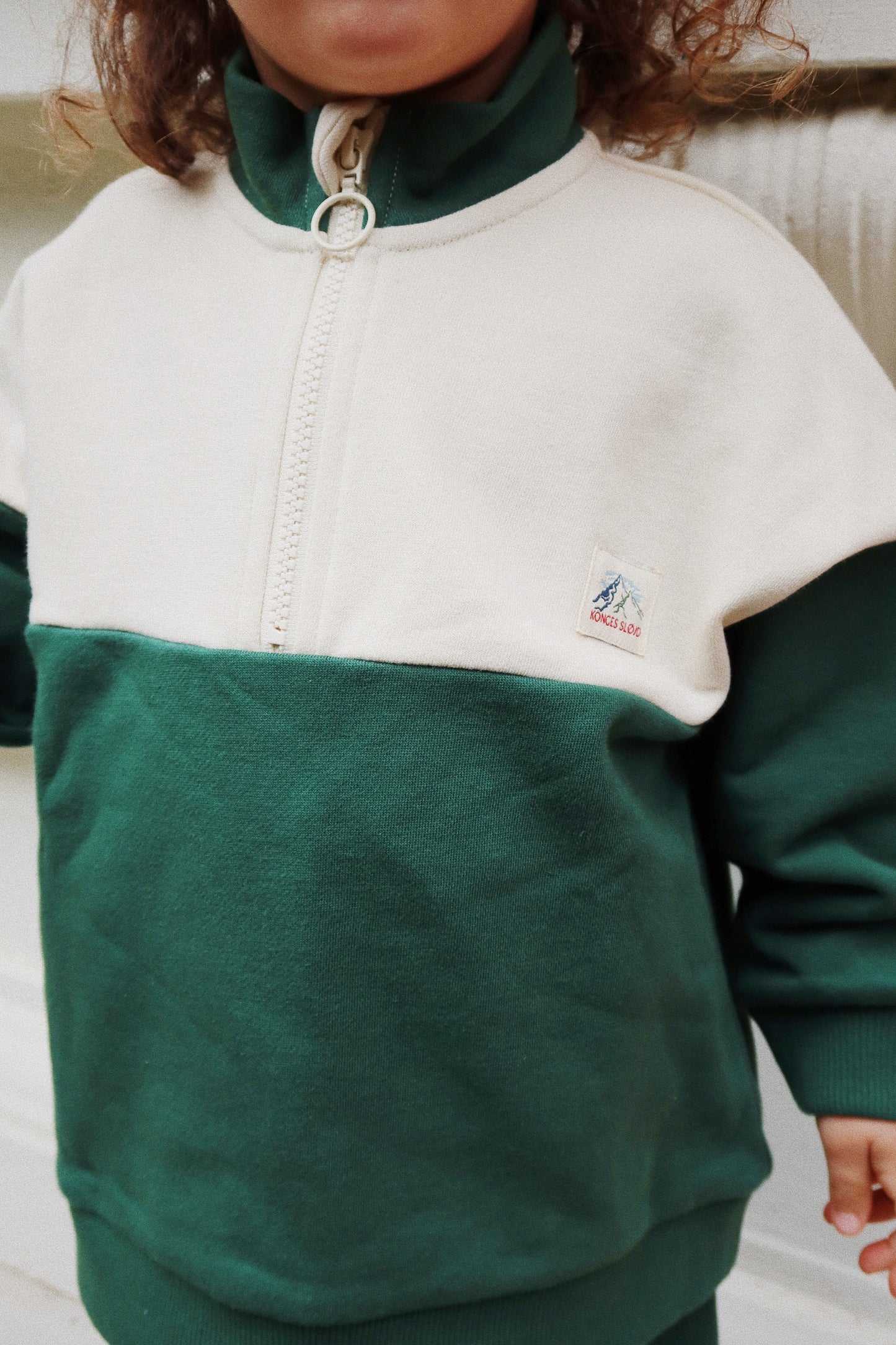 lou half zip sweat | smoke pine