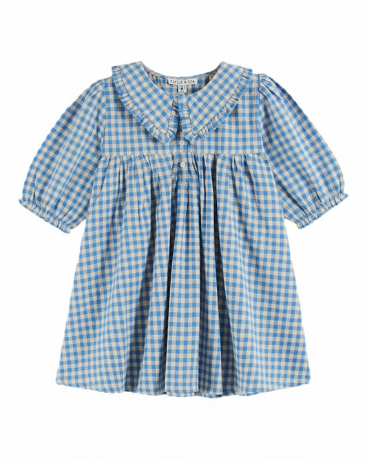 gingham wide dress | vichy lagoon