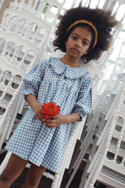 gingham wide dress | vichy lagoon