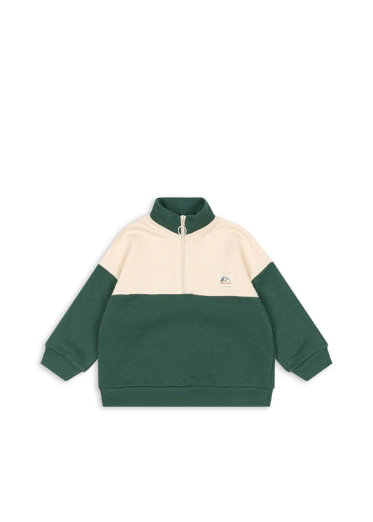 lou half zip sweat | smoke pine