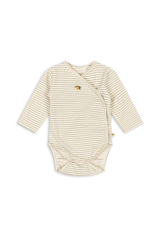 basic long sleeve newborn body | tea stripe