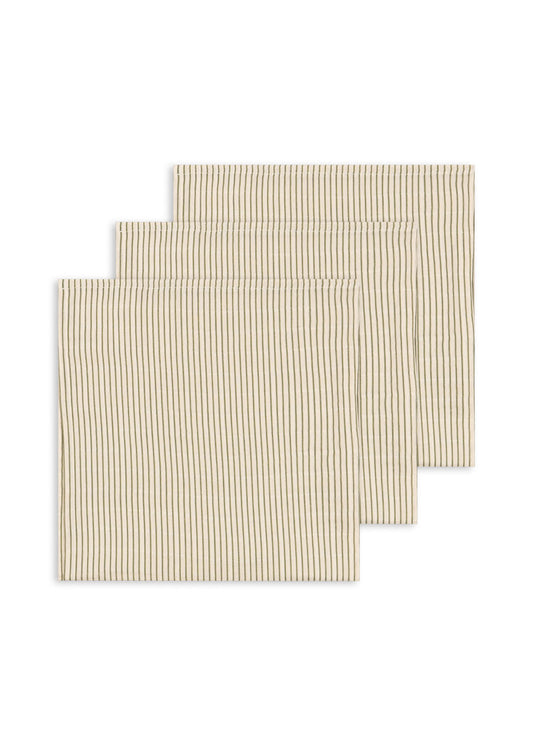 3 pack muslin cloth | tea stripe