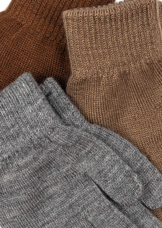 3-pack filla gloves | grey melange + beige + brown