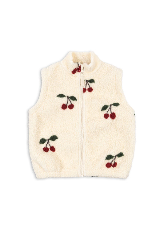 jody teddy vest | ma grande cerise