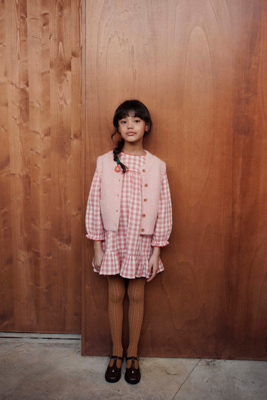 ultra-soft ecru sleeveless cardigan | rose
