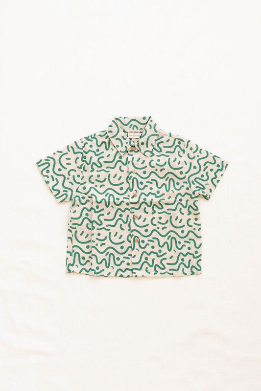 woven button up | abstract